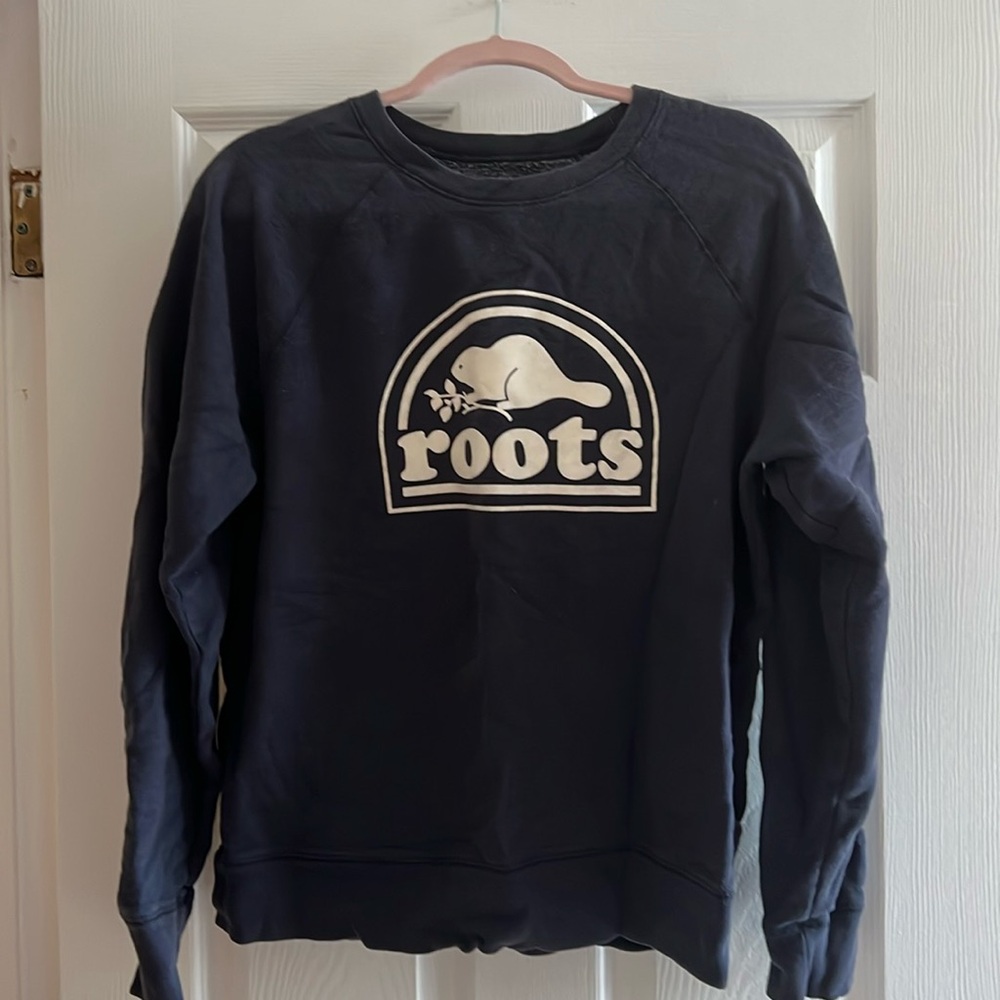 Roots classic logo Sweatshirt in Navy Blue